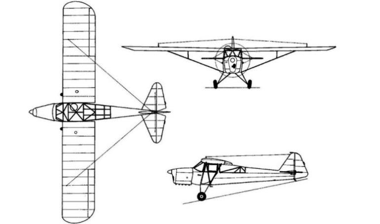 TAYLORCRAFT (2) Auster 3 TAYLORCRAFT (2) E AUS3 3D view