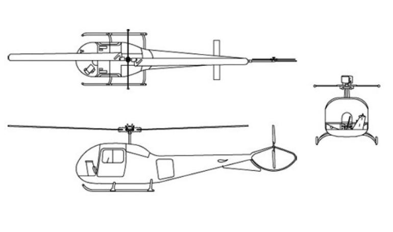 AGUSTA AB-47J BELL 47J Ranger BELL HH-13 BELL TH-13N BELL UH-13J BELL UH-13P BELL UH-13R B47J 3D view