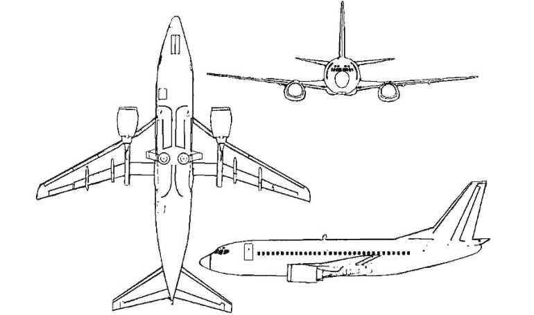BOEING 737-500 B735 3D view