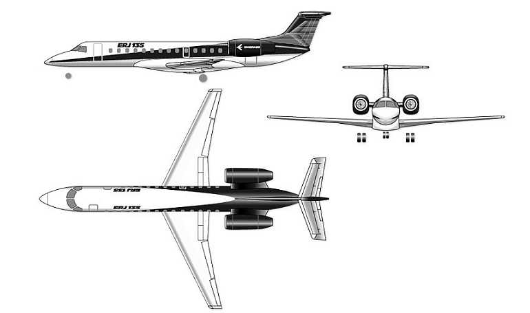 EMBRAER ERJ-135 EMBRAER ERJ-140 EMBRAER VC-99C EMBRAER EMB-135ER EMBRAER EMB-135KE EMBRAER EMB-135KL EMBRAER EMB-135LR E135 3D view