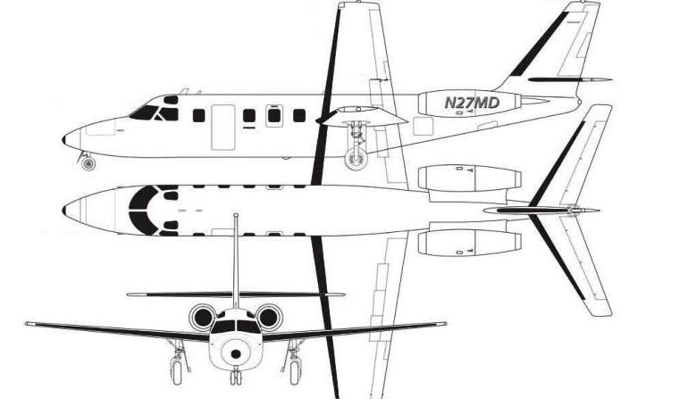 AERO COMMANDER 1121 Jet Commander IAI 1121 Commodore Jet JCOM 3D view