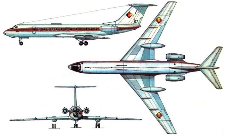 TUPOLEV Tu-134 T134 3D view