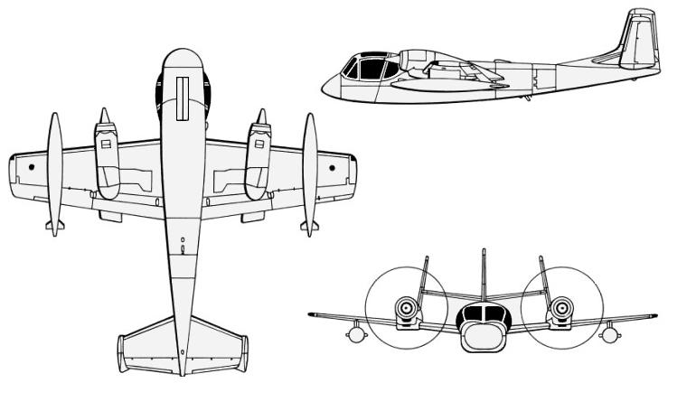GRUMMAN AO-1 Mohawk GRUMMAN G-134 Mohawk GRUMMAN OV-1 Mohawk GRUMMAN RV-1 Mohawk V1 3D view